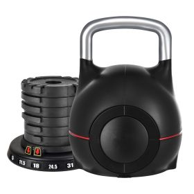 Kettlebell, Adjustable Kettlebell with 7 Weight Levels (5, 11.5, 18, 24.5, 31, 37.5, 44 lbs), Die-Cast Aluminum and ABS Material Kettlebell, Adjustable Kettlebell with 7 Weight Levels (5, 11.5, 18, 24.5, 31, 37.5, 44 lbs), Die-Cast Aluminum and ABS Material
